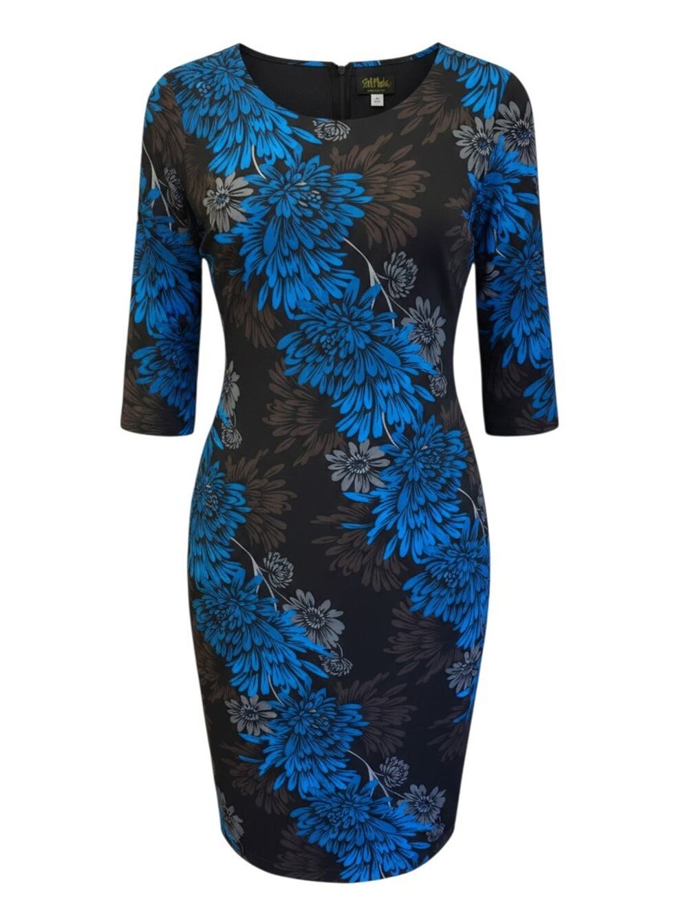 Bob Mackie Wearable Art Women's Black Dress Size XL Chrysanthemum Floral